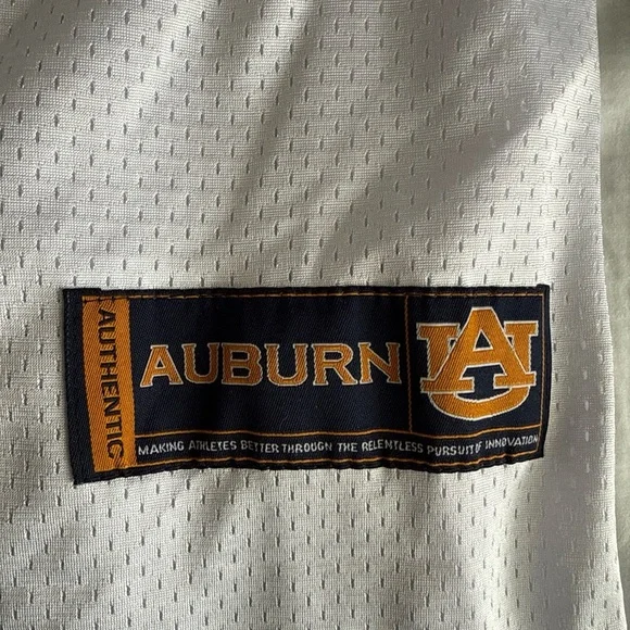Under Armour White and Navy Auburn Jersey